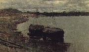 Levitan, Isaak, Barge. Wolga